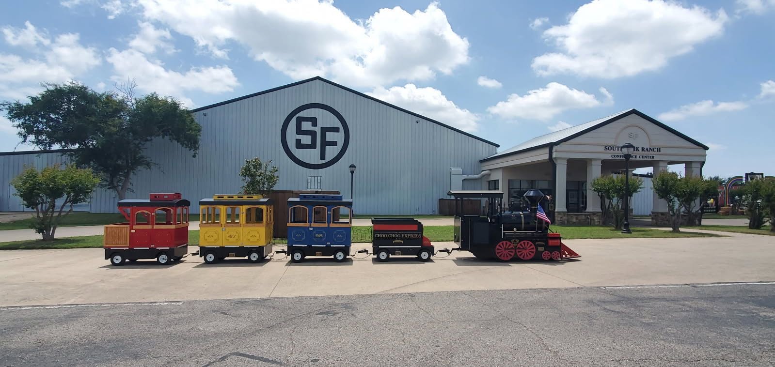 The Choo Choo Express rolling through a neighborhood event