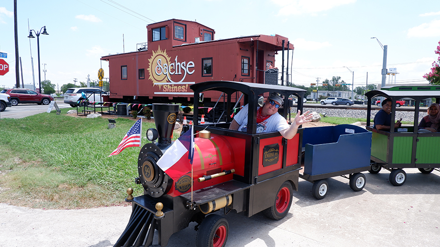 Riders enjoying the Choo Choo Express at a festival