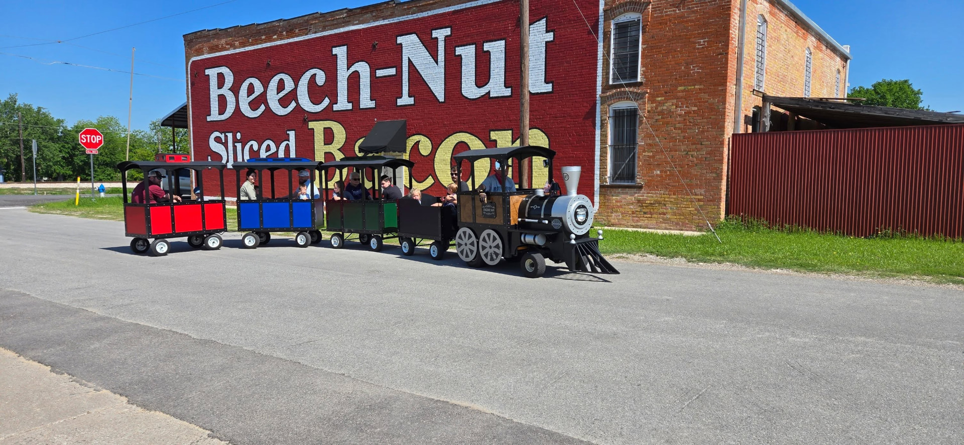 The Choo Choo Express train decked out for a celebration
