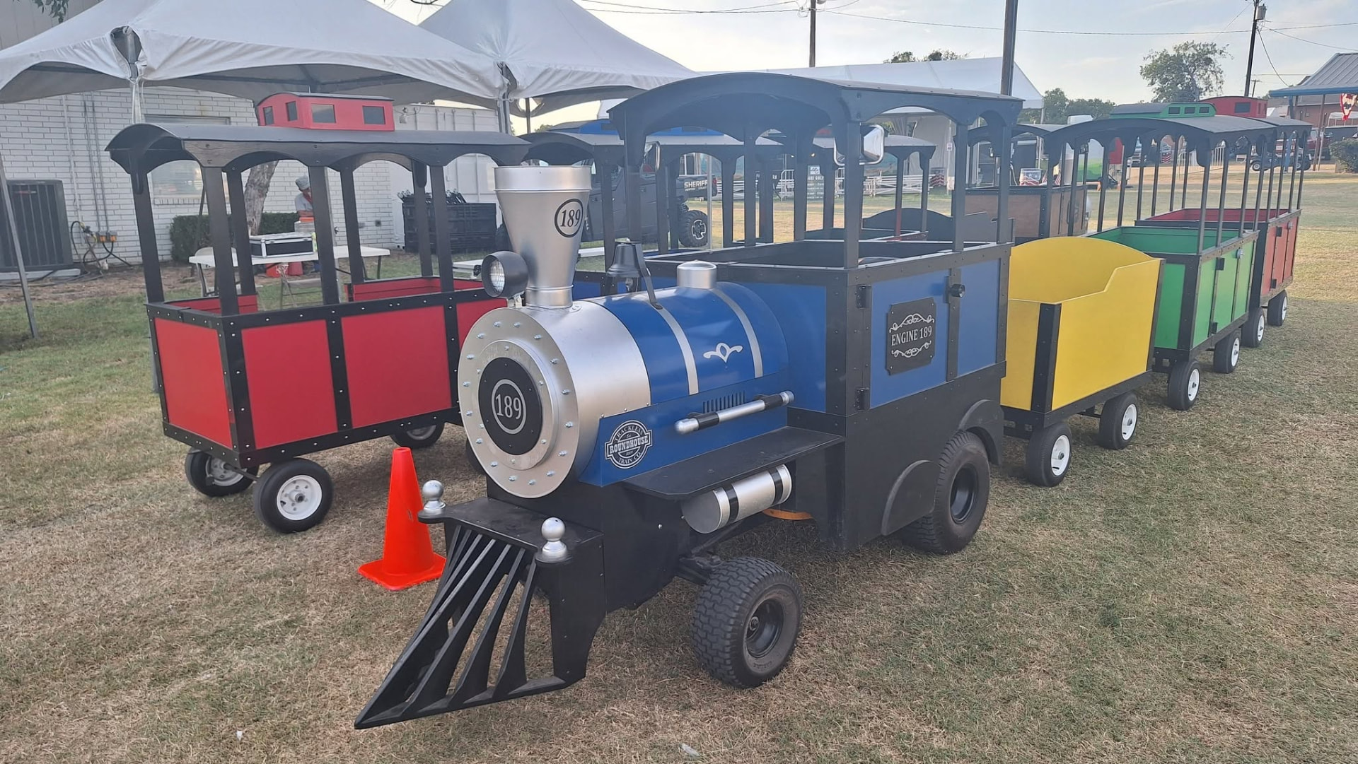 Riders enjoying the Choo Choo Express at a festival